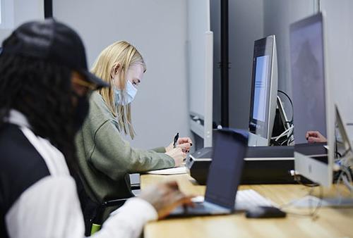 Students at Computers Graphic Design
