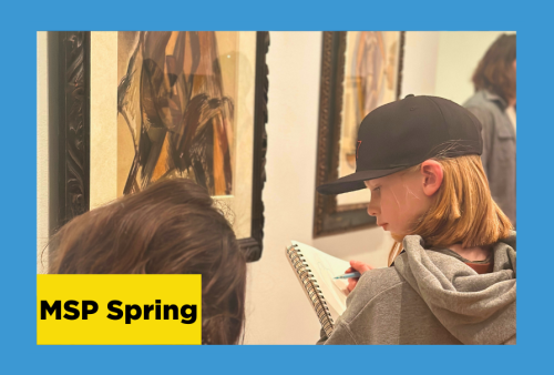 two young girls draw in their sketchbooks as they study cubist art at the art institute of chicago
