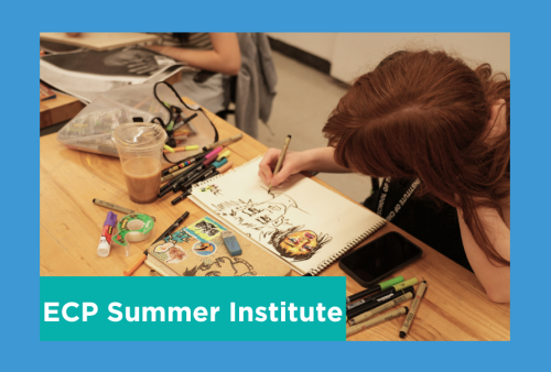 a teen concentrates as they draw comics 