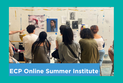 a group of students discuss their peer's work in a critique at saic