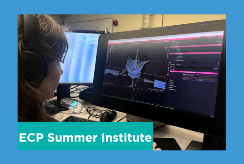 a student animates a 3d project