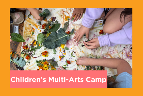 kids hands sort through nature derived materials to make a cool piece of art