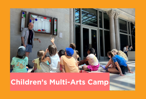 kids sit and and discuss a piece of artwork with their teacher at the museum of the art institute of chicago