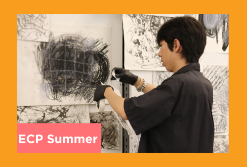 a teen draws a cool charcoal picture