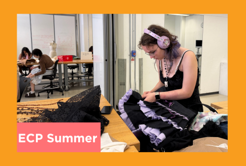 a girl contracts a can can skirt