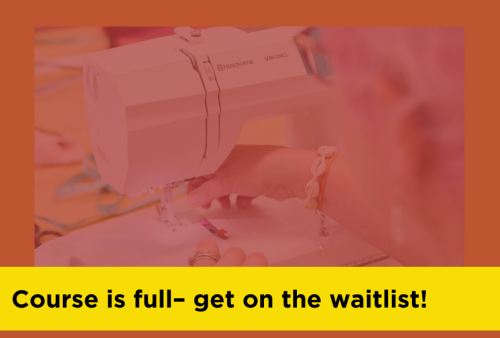woman sewing on a sewing machine