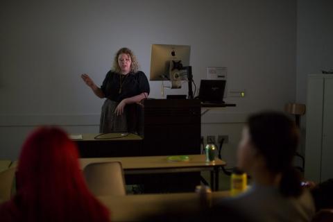 Woman presenting