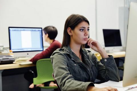 Woman at computer