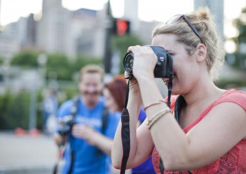 Woman with camera
