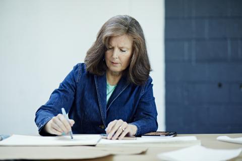 Woman drawing