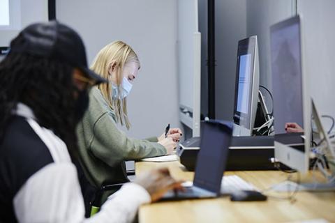 Students at Computers Graphic Design