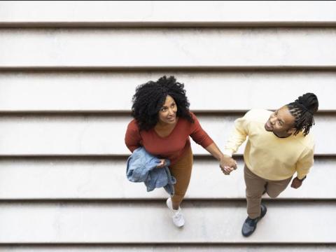 people on stairs