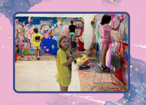 children painting