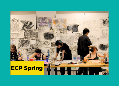 a group of cool alternative art school kids make sick experimental drawings at the school of the art institute of chicago