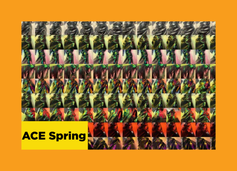 repeating images of in various gradients are patterned together in a way that is reminiscent to the magic eye books from the 90s