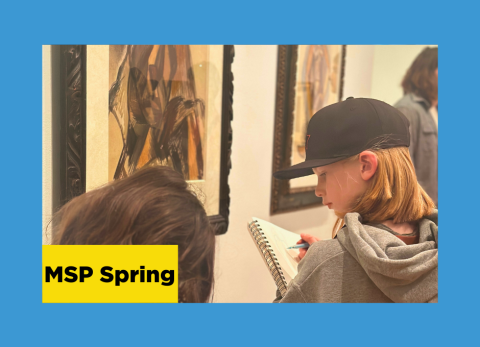 two young girls draw in their sketchbooks as they study cubist art at the art institute of chicago