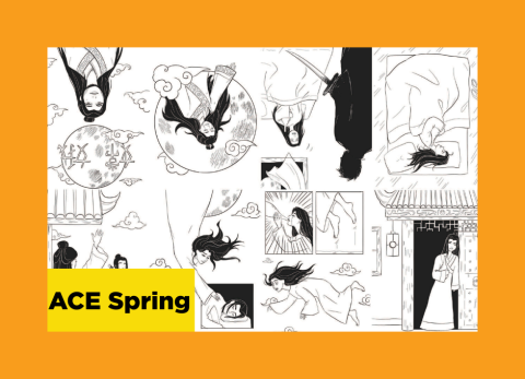 a black and white graphic comic that plays with panels composition to tell a story
