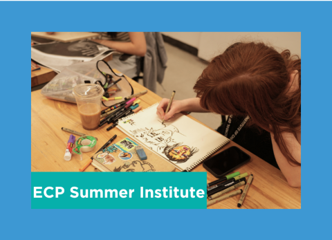 a teen concentrates as they draw comics 