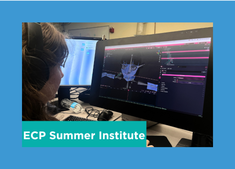 a student animates a 3d project