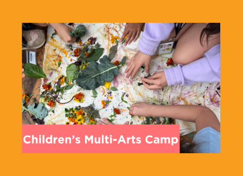 kids hands sort through nature derived materials to make a cool piece of art