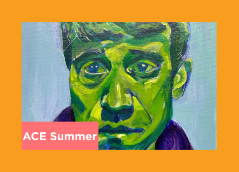 Mollie Greenberg's portrait of a man in green