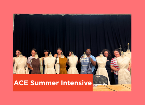 ladies line up showing off their garments