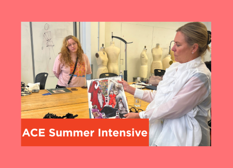 Julie Howard displays an inspo page from a student's sketchbook