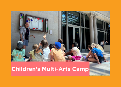 kids sit and and discuss a piece of artwork with their teacher at the museum of the art institute of chicago