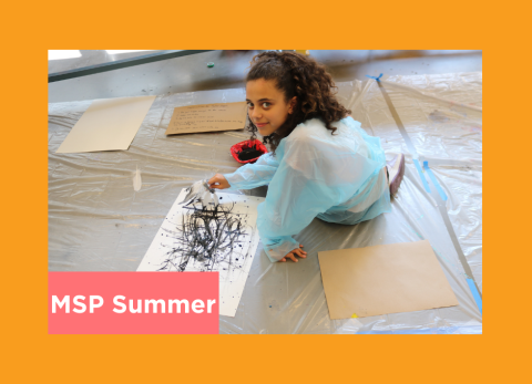 a young artists experiemnts with different applications of ink