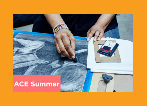 a student learns to draw with charcoal