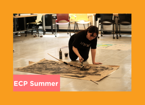 Luna-Barba-draws a cool piece on the floor