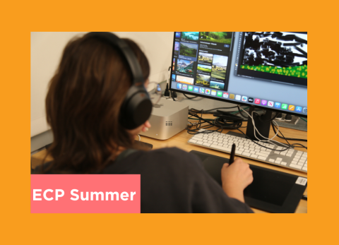 a teen works on animating a digital drawing