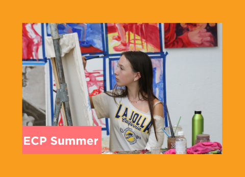 a teen works on their painting