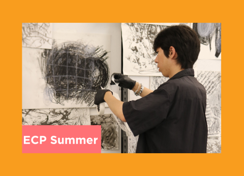 a teen draws a cool charcoal picture