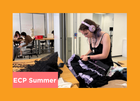 a girl contracts a can can skirt