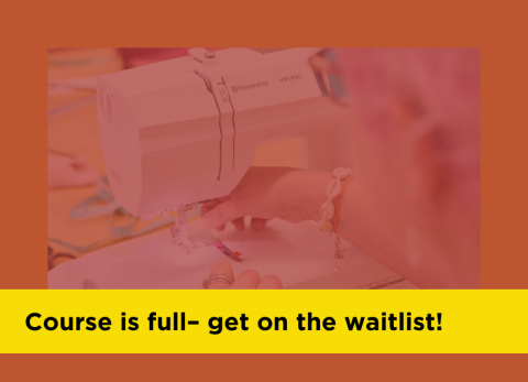 woman sewing on a sewing machine
